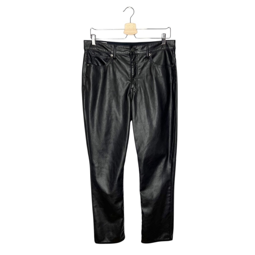 GAP Black Super Soft Faux Leather Vintage Slim High Rise Pants